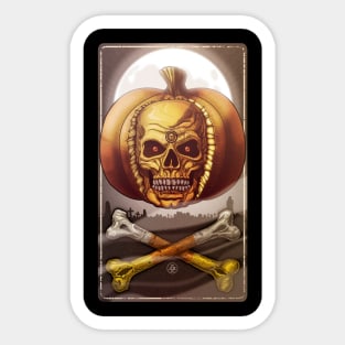 Happy Halloween, Pumpkin, Skull Sticker